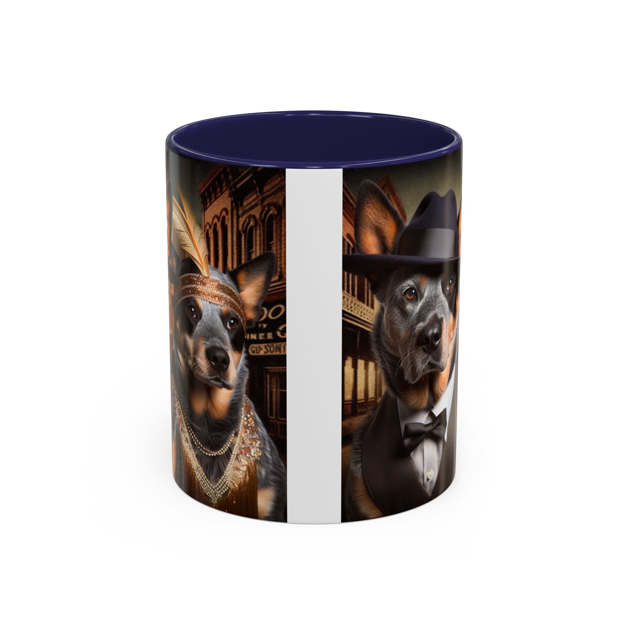 Blue Heeler Gangster Accent Coffee Mug, Funny Dog Lover Gift, Australian Cattle