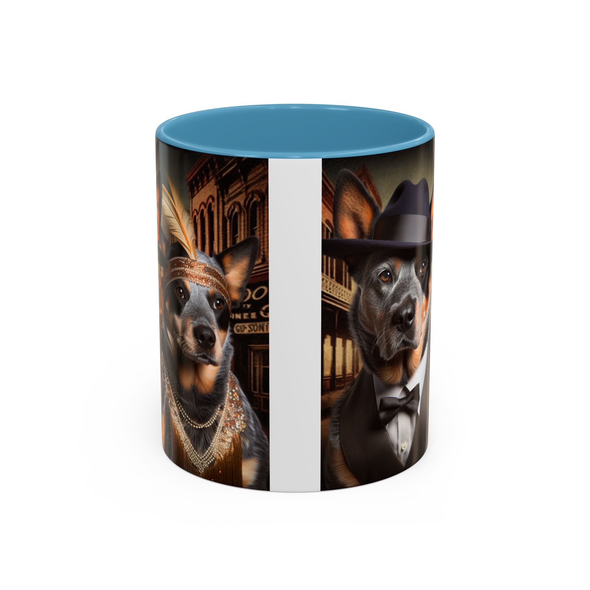 Blue Heeler Gangster Accent Coffee Mug, Funny Dog Lover Gift, Australian Cattle