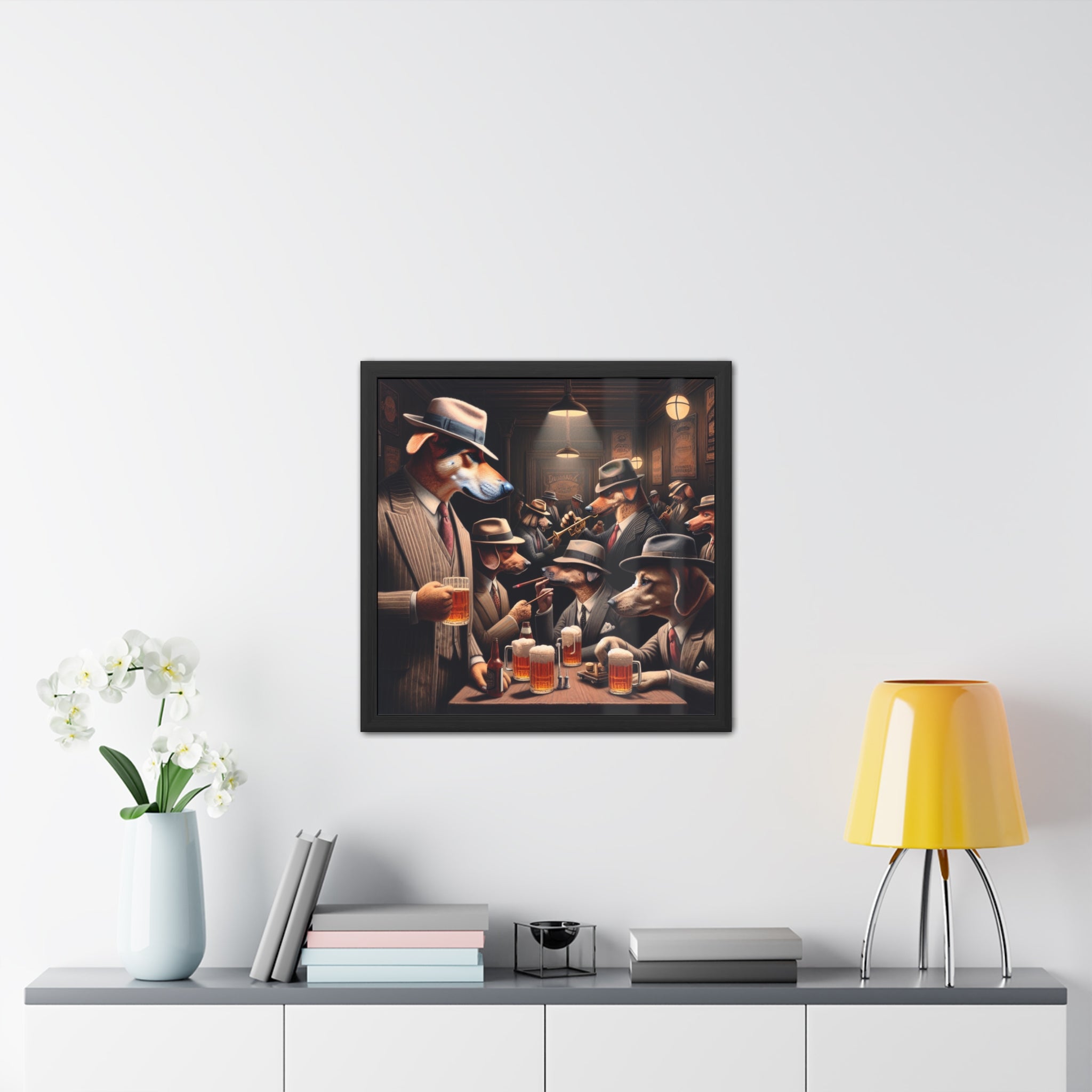 Gangster Dogs Speakeasy  Retro Home Decor, Mafia Animal Art Print, Dog Artwork
