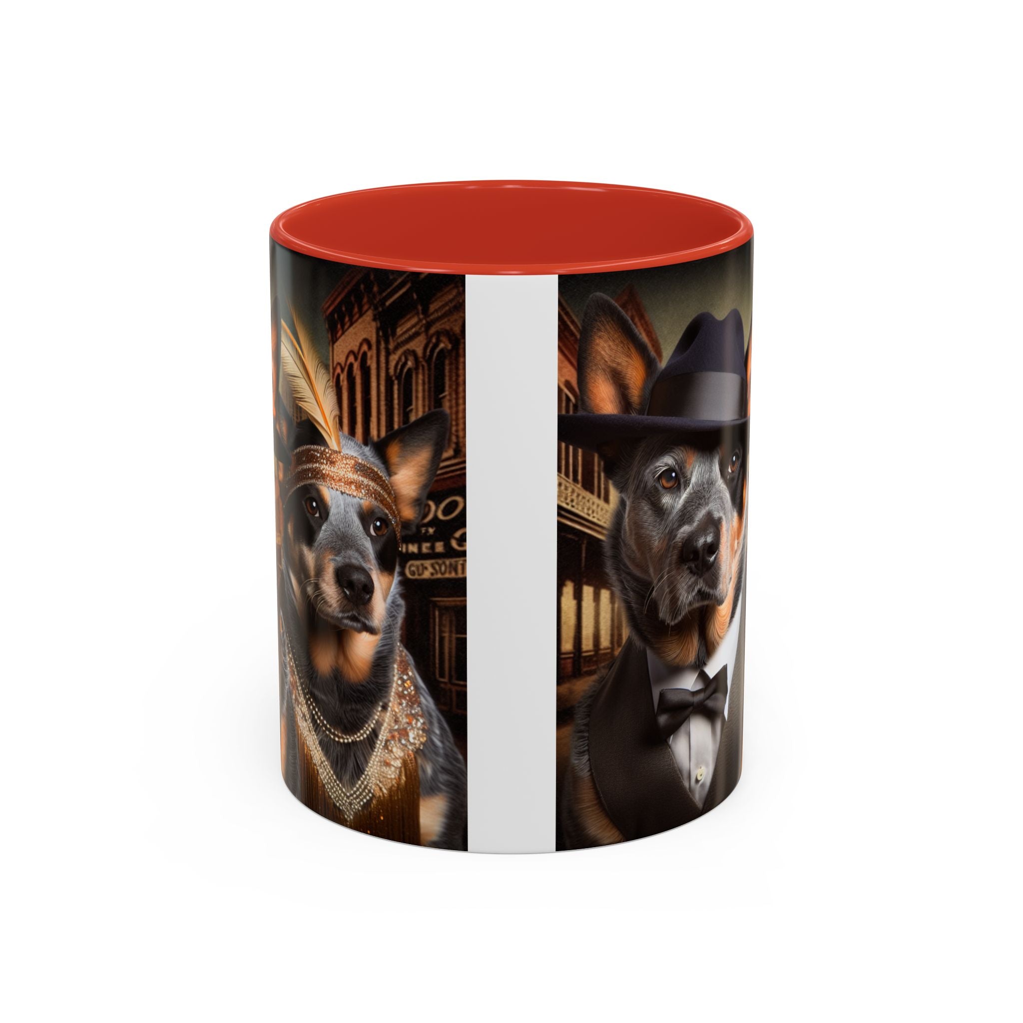 Blue Heeler Gangster Accent Coffee Mug, Funny Dog Lover Gift, Australian Cattle