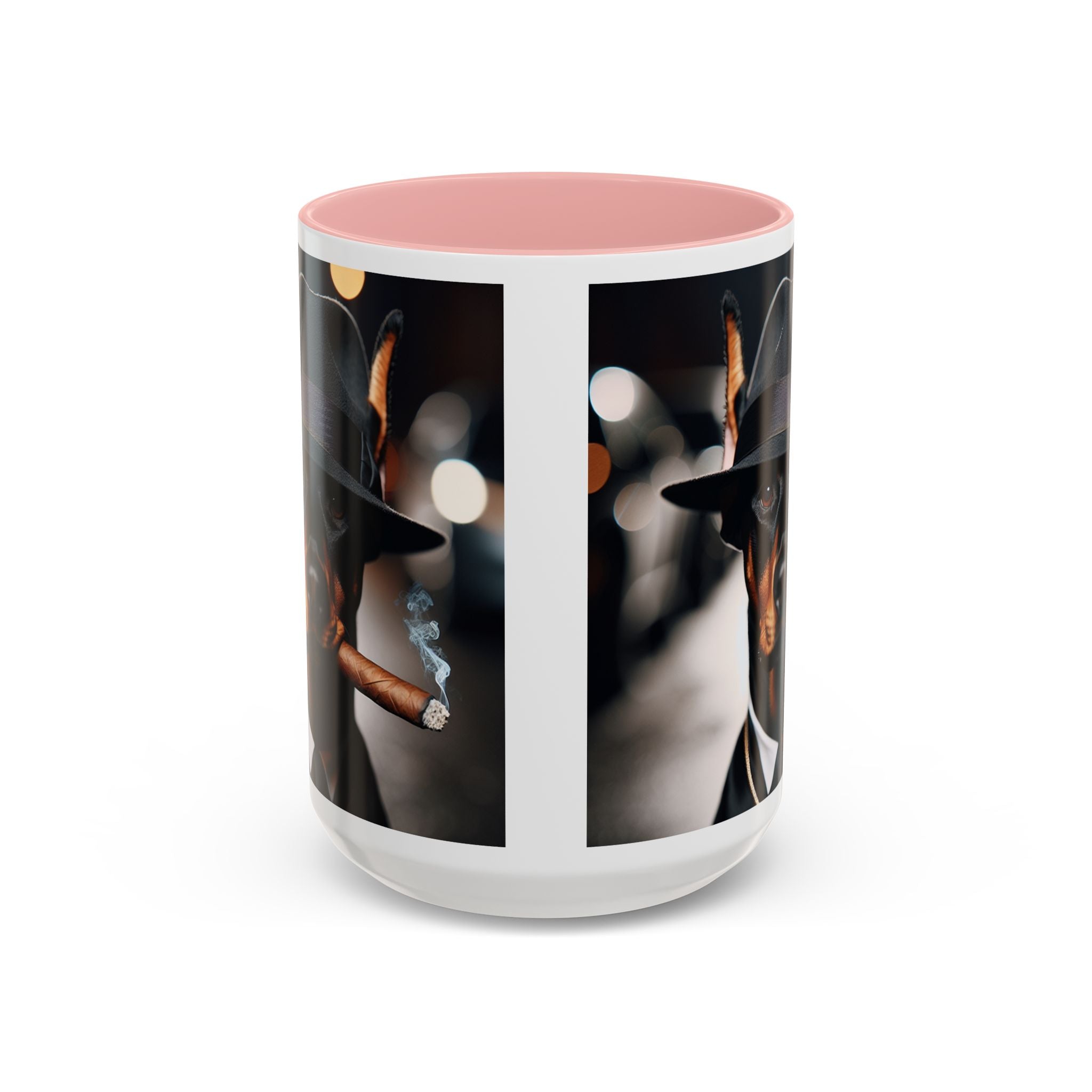 Doberman Pincher Gangster Accent Mug, Funny Dog Lover Gift, Pet Owner Coffee