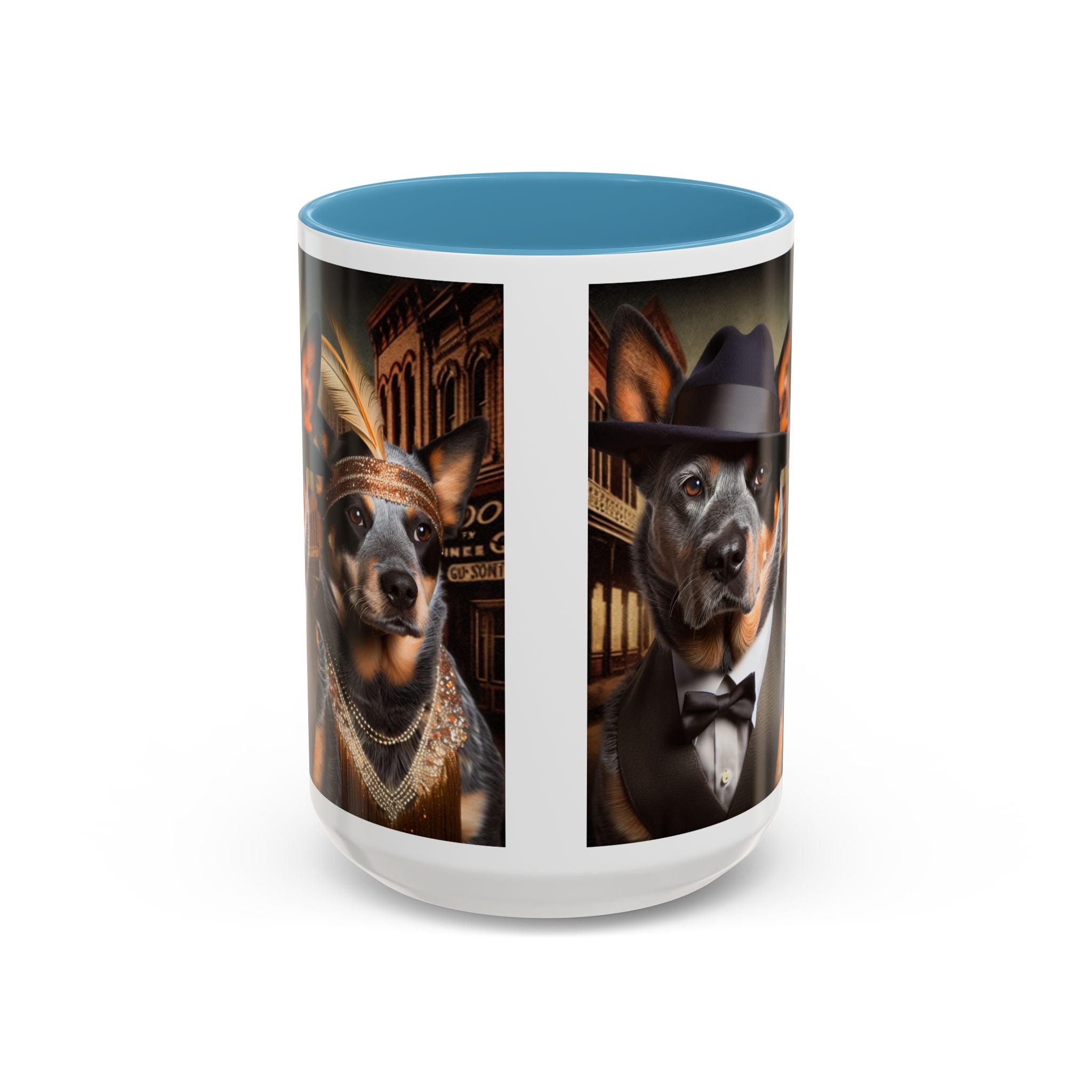 Blue Heeler Gangster Accent Coffee Mug, Funny Dog Lover Gift, Australian Cattle