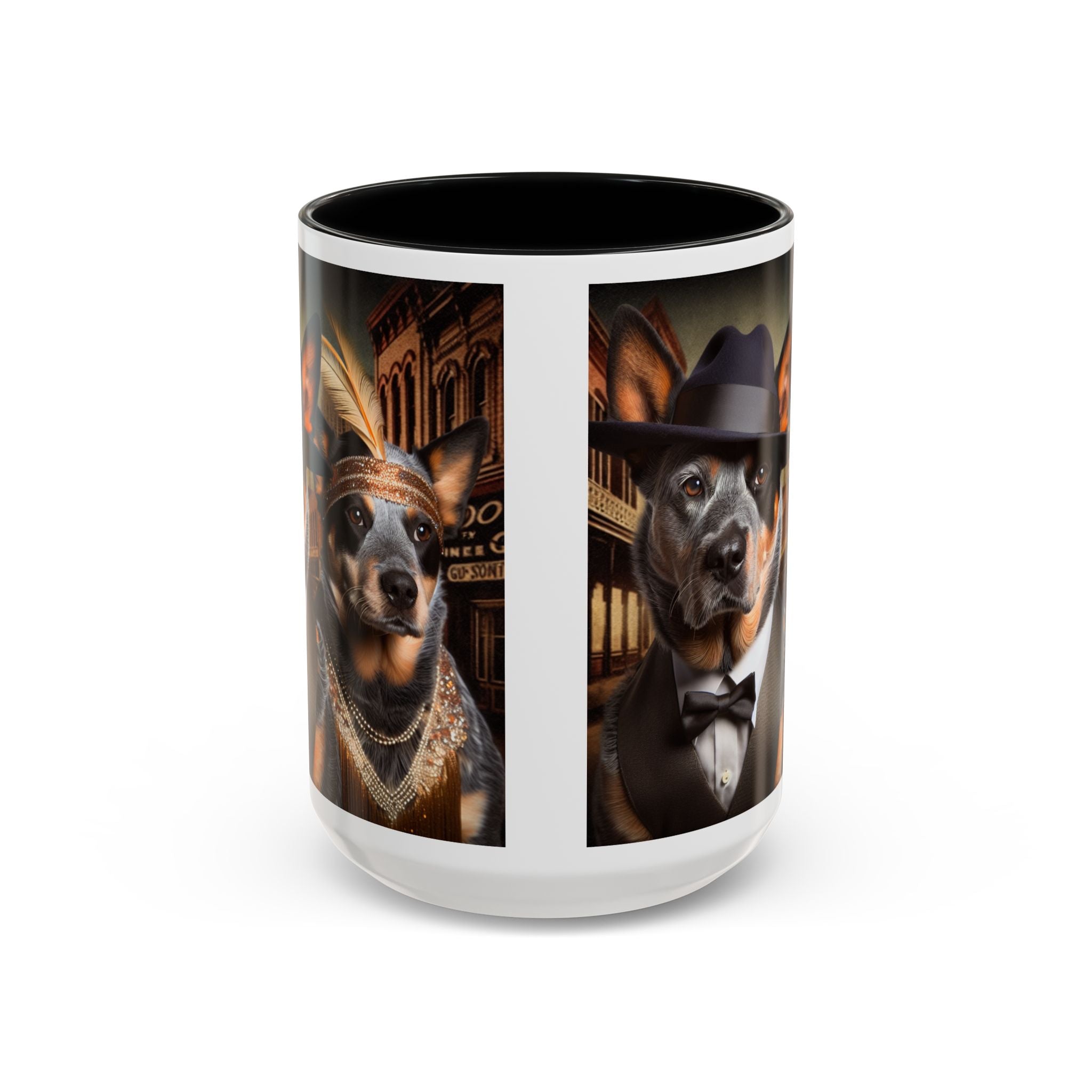 Blue Heeler Gangster Accent Coffee Mug, Funny Dog Lover Gift, Australian Cattle