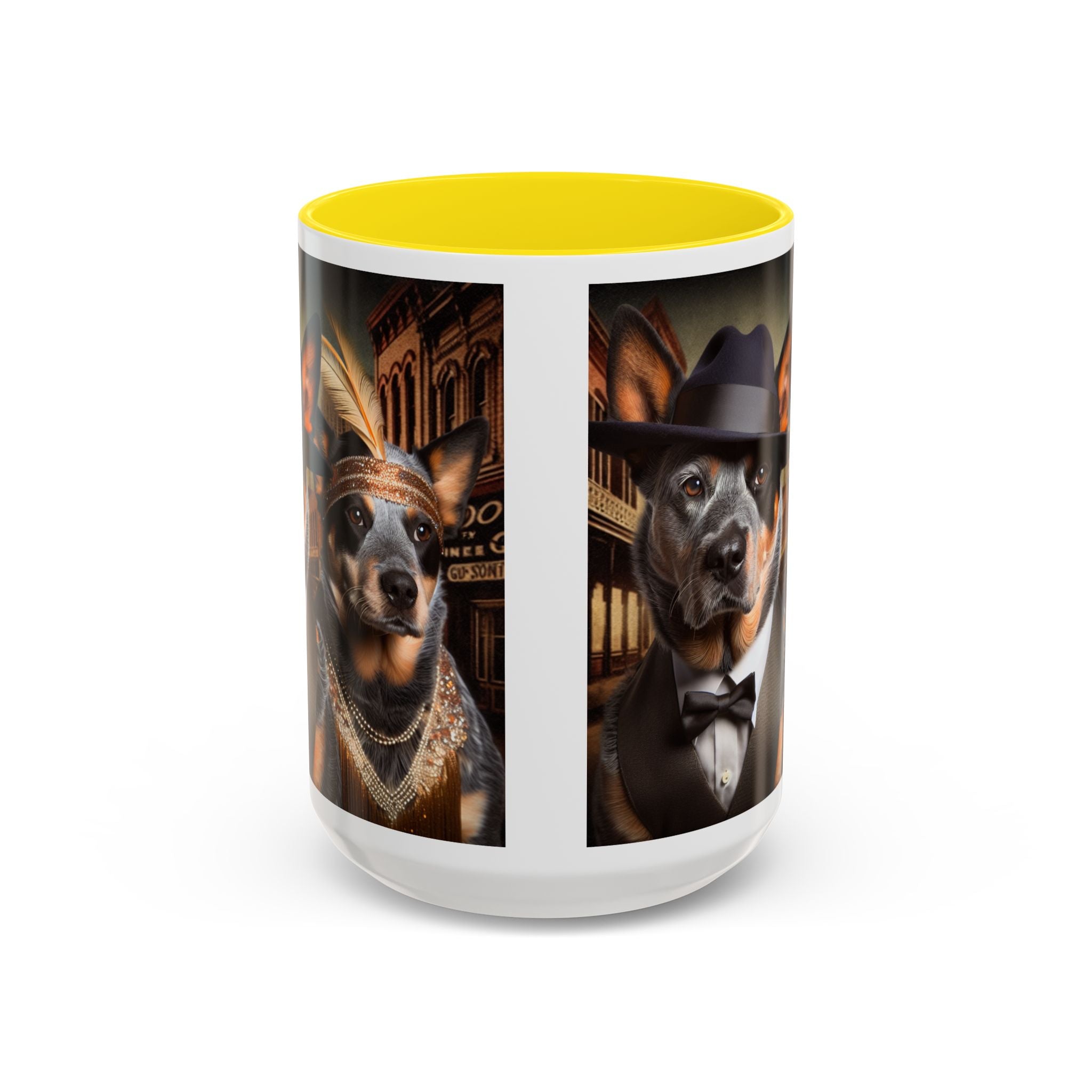 Blue Heeler Gangster Accent Coffee Mug, Funny Dog Lover Gift, Australian Cattle