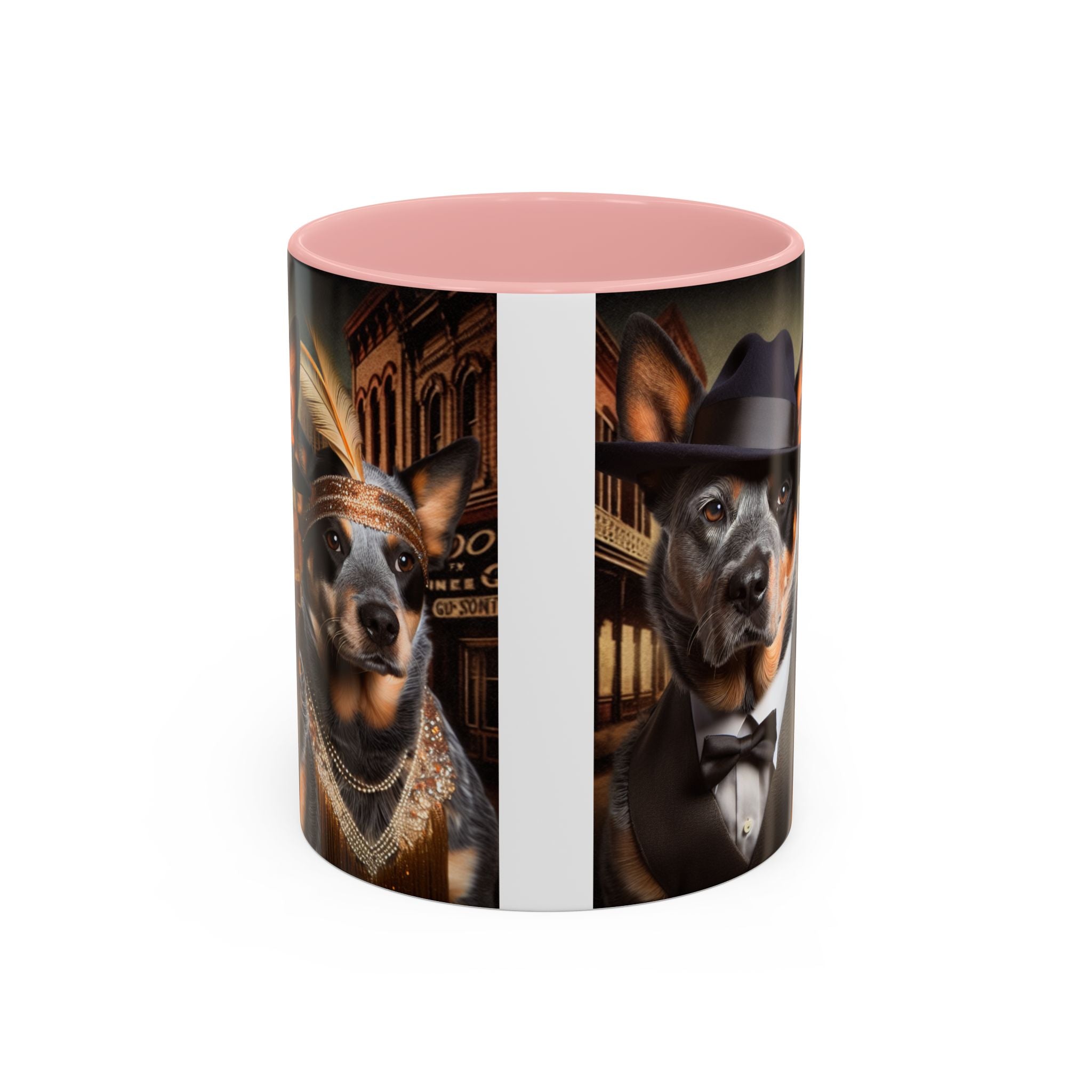 Blue Heeler Gangster Accent Coffee Mug, Funny Dog Lover Gift, Australian Cattle