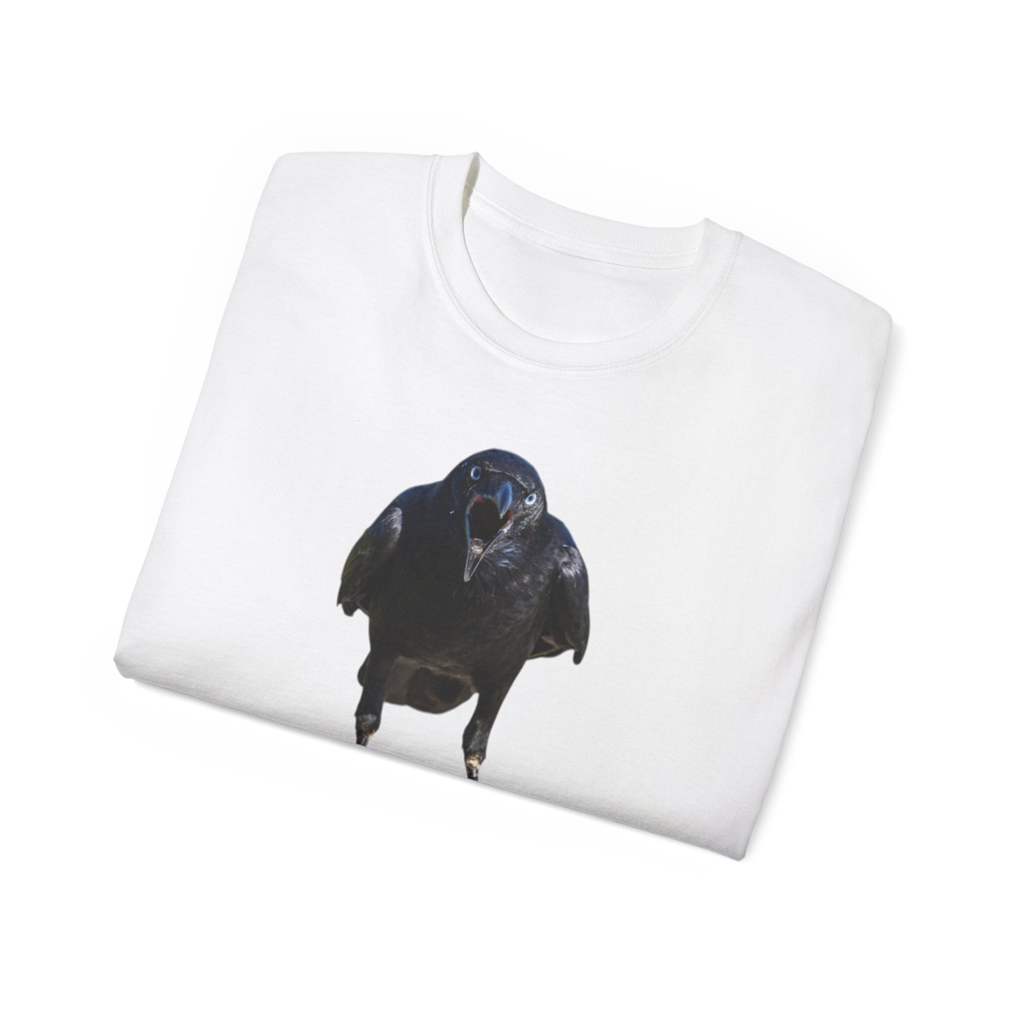 Bold Raven Tee, Bird Lovers Gift, Halloween Apparel, Unique Tee, crow tee