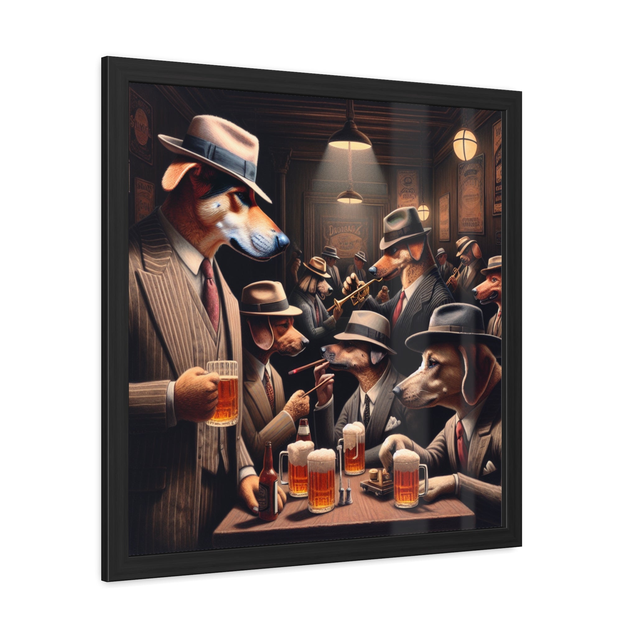 Gangster Dogs Speakeasy  Retro Home Decor, Mafia Animal Art Print, Dog Artwork