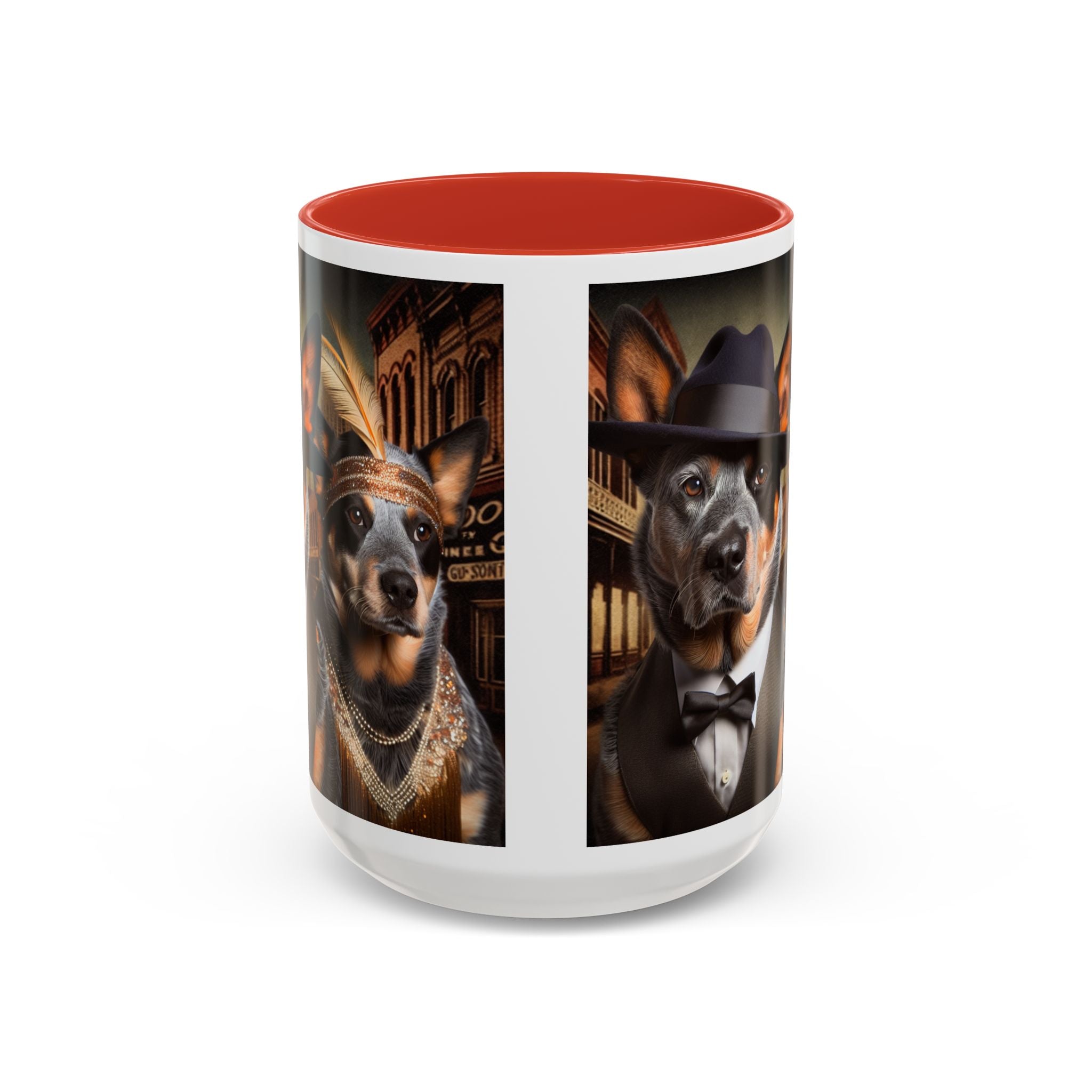 Blue Heeler Gangster Accent Coffee Mug, Funny Dog Lover Gift, Australian Cattle