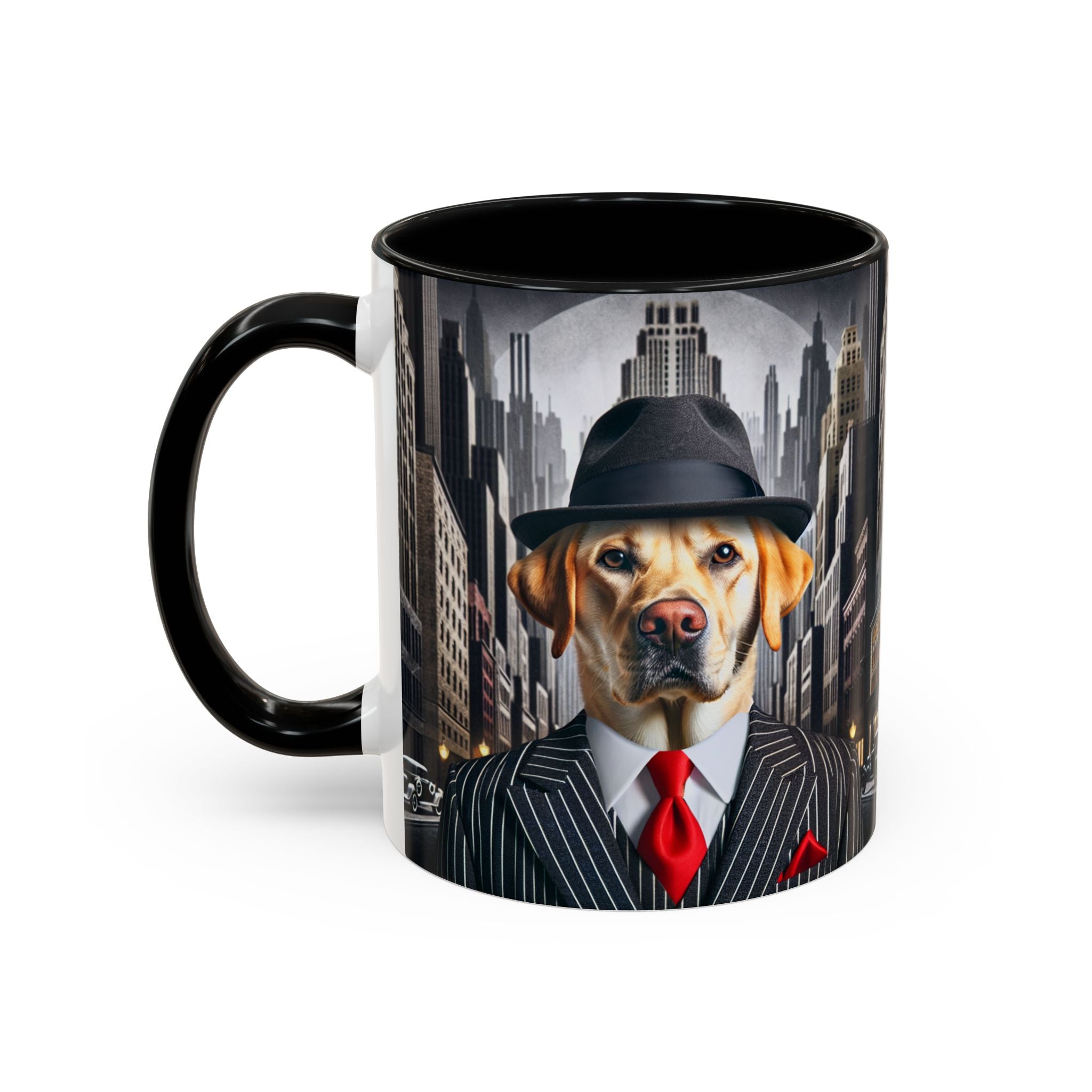 Yellow Lab Gangster Mug, Funny Dog Coffee Cup, Cute Pet Lover Gift,