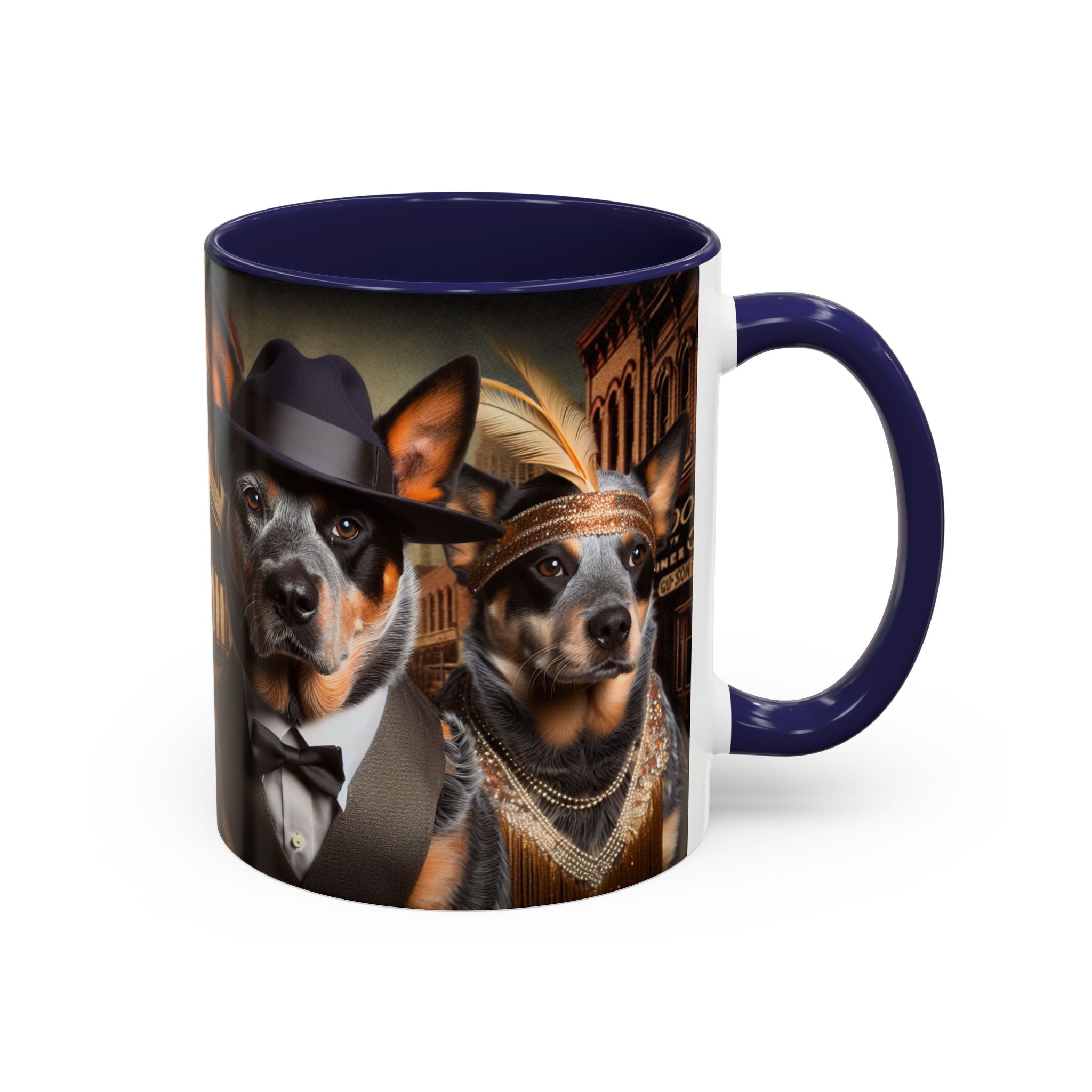 Blue Heeler Gangster Accent Coffee Mug, Funny Dog Lover Gift, Australian Cattle