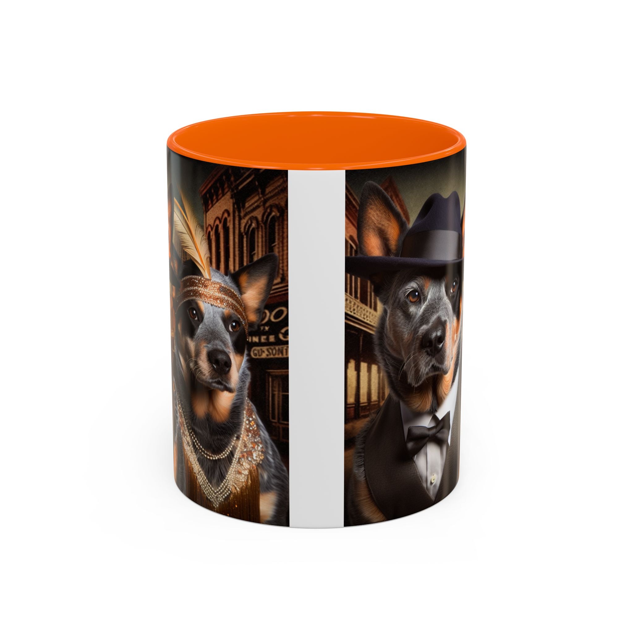 Blue Heeler Gangster Accent Coffee Mug, Funny Dog Lover Gift, Australian Cattle