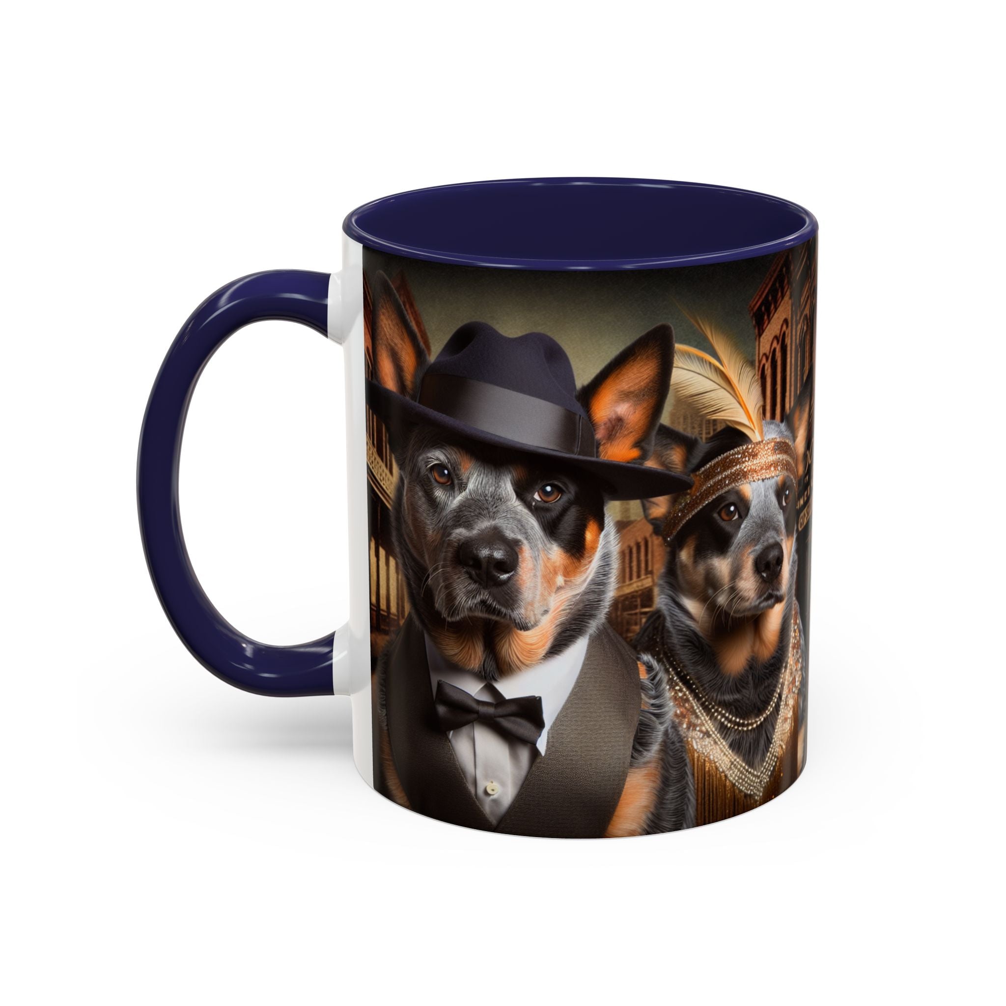Blue Heeler Gangster Accent Coffee Mug, Funny Dog Lover Gift, Australian Cattle