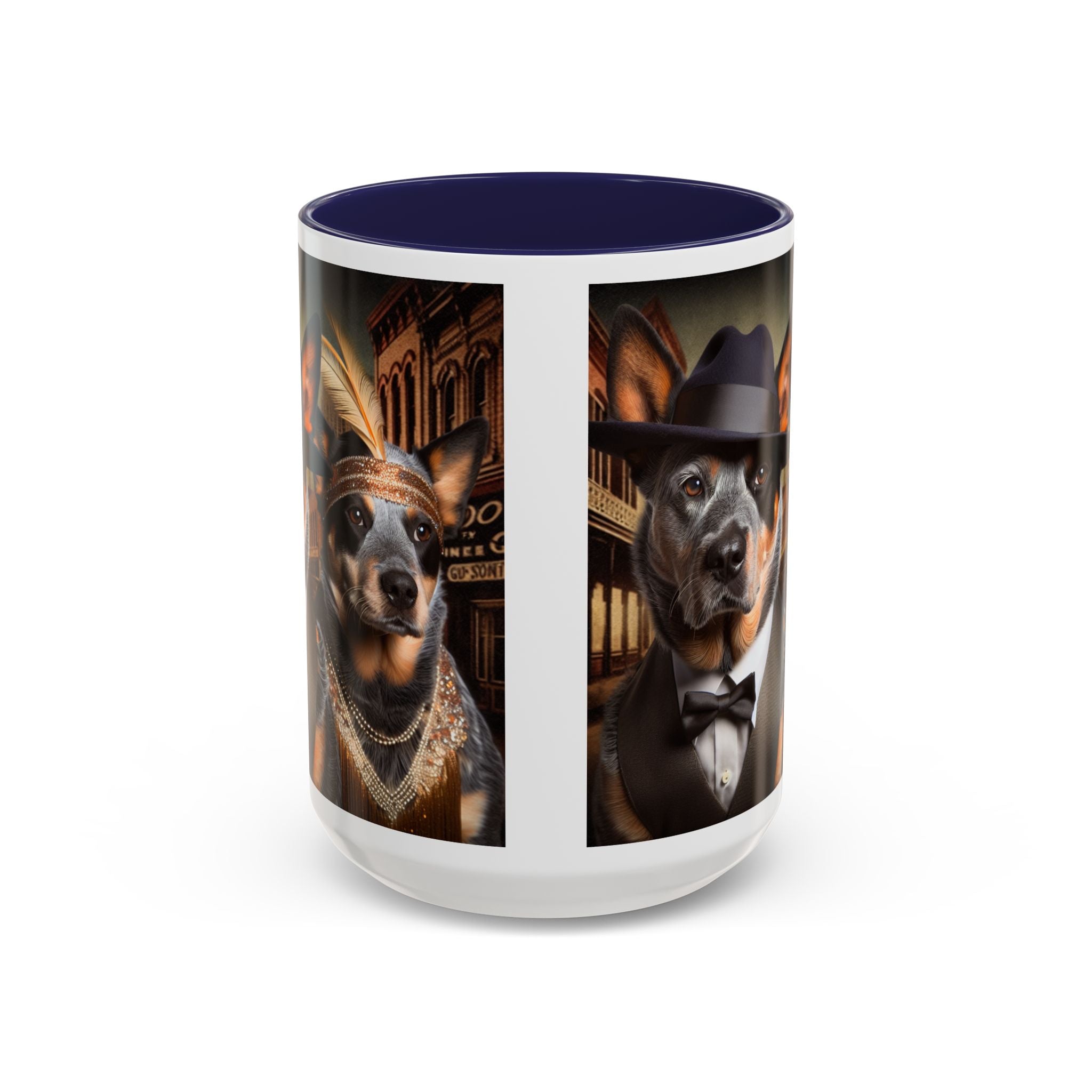 Blue Heeler Gangster Accent Coffee Mug, Funny Dog Lover Gift, Australian Cattle