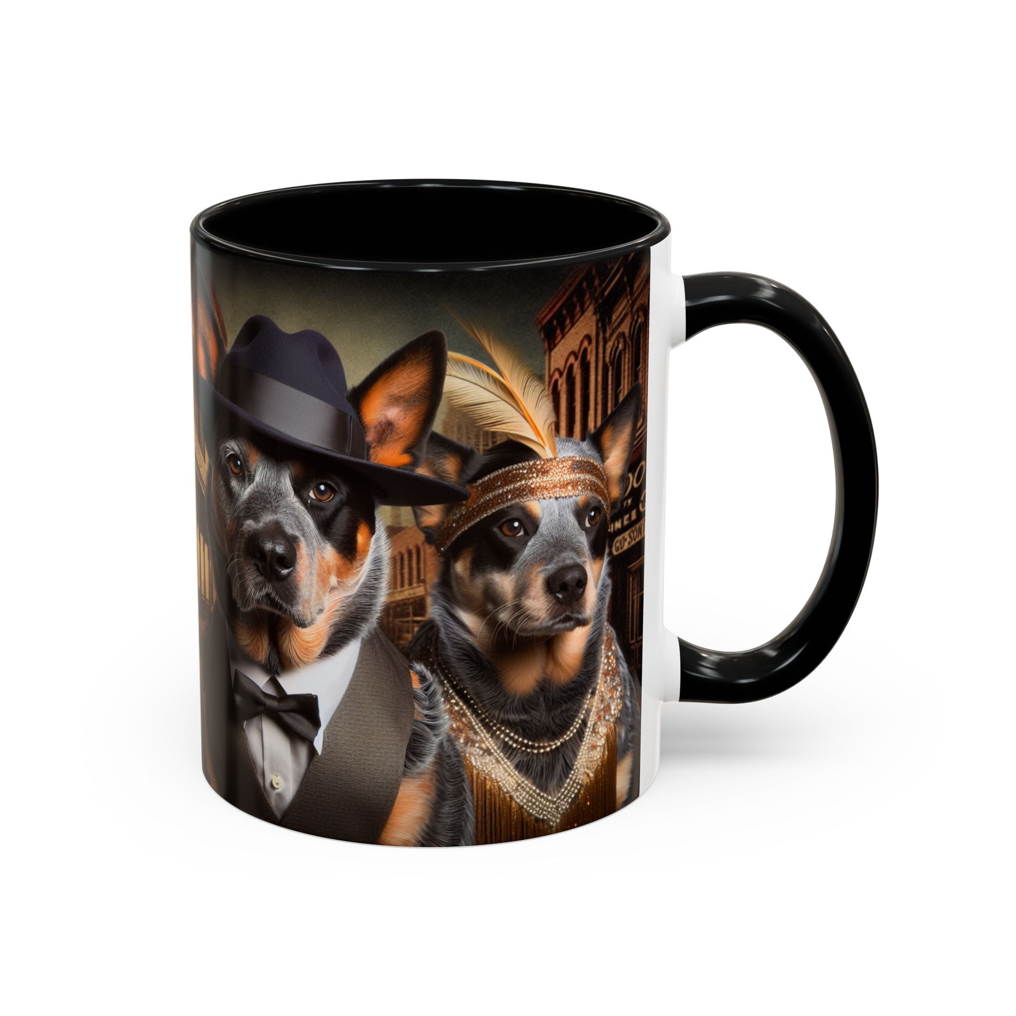 Blue Heeler Gangster Accent Coffee Mug, Funny Dog Lover Gift, Australian Cattle